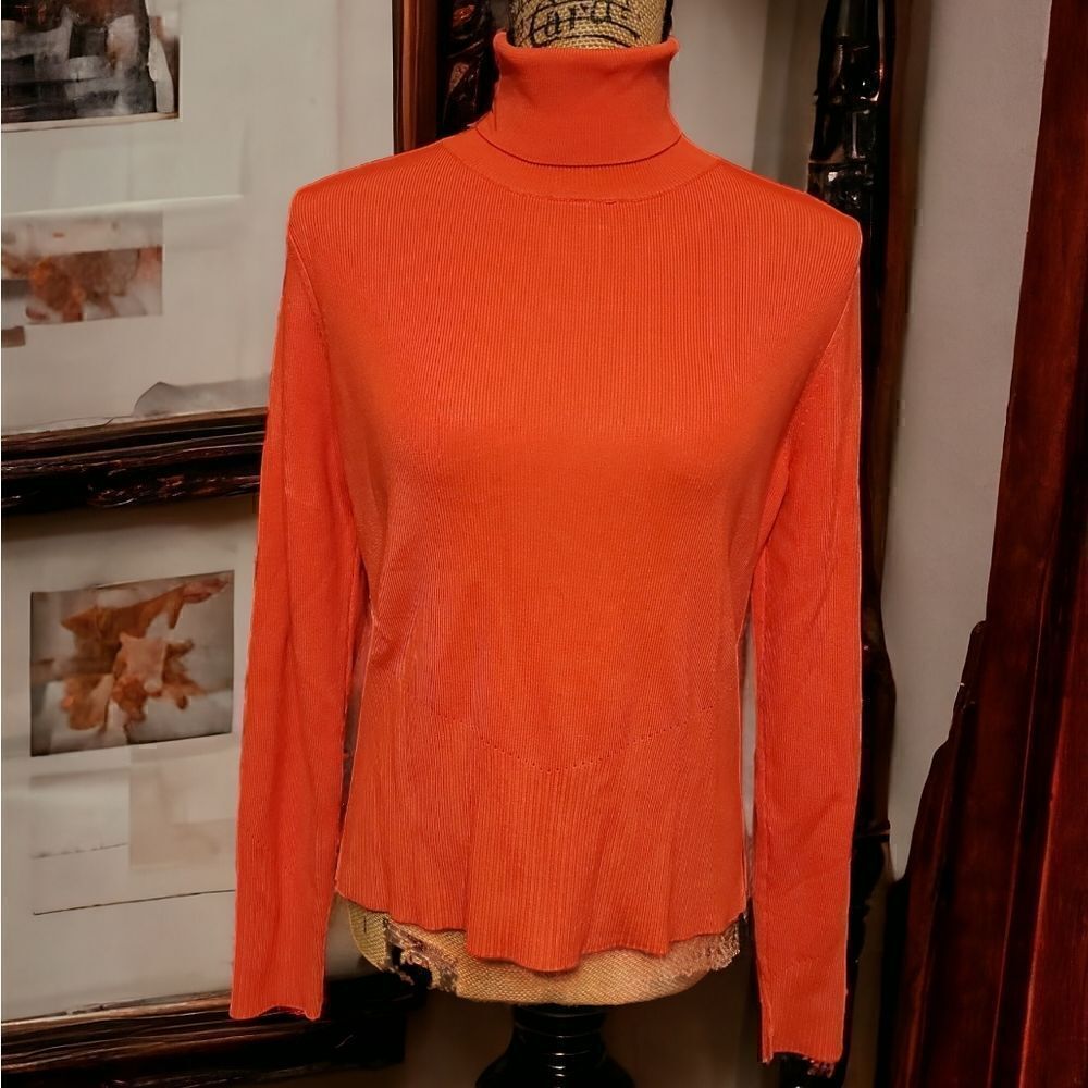 City Silk Stretch Knit Longsleeve Top Size M